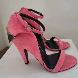 CALVIN KLEIN 205W39NYC Leititia Sandals, Rose Suede, Womens 36.5